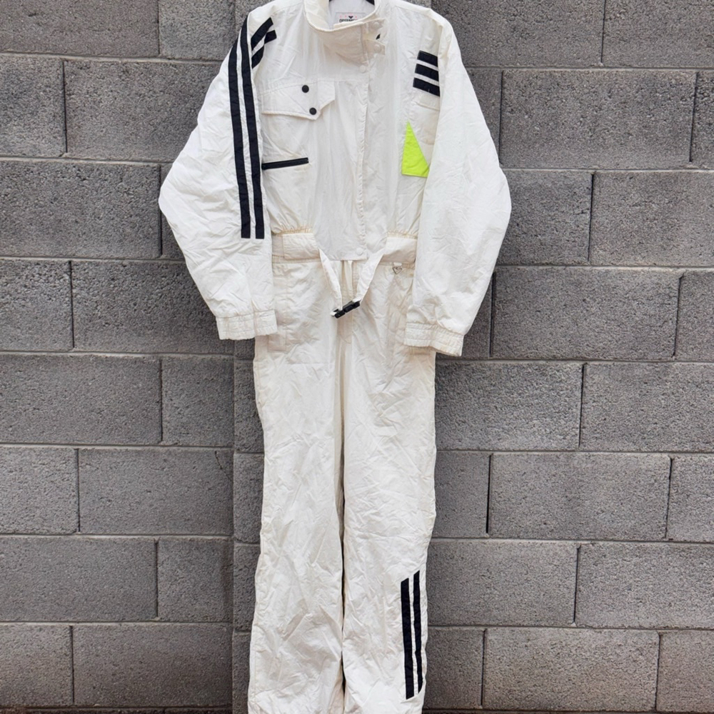 Vintage Obermeyer White & Black Ski Snowboard Snowsuit Women's Size 12